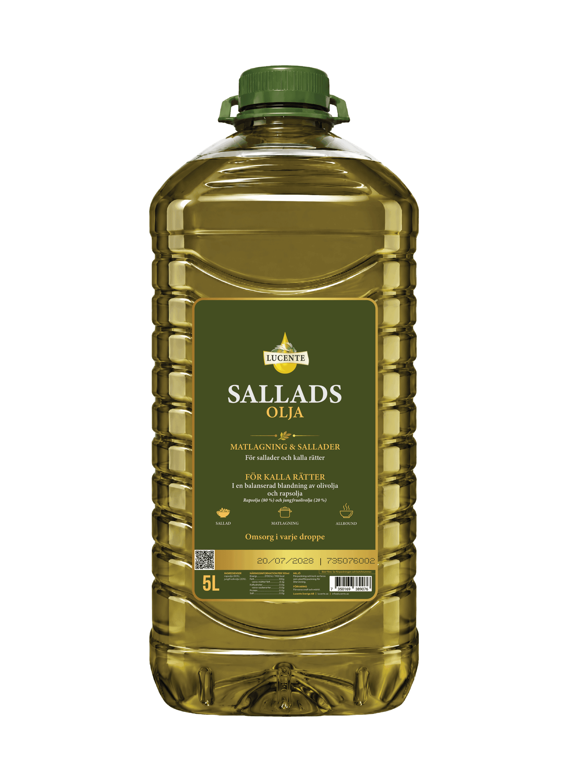 Salads oil with olive oil
